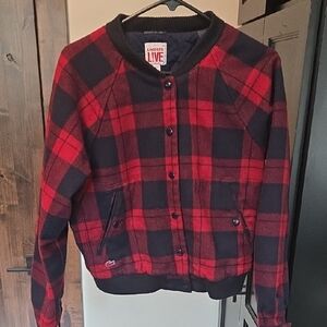 VINTAGE Lacoste Live Red and Black Checkered Jacket
